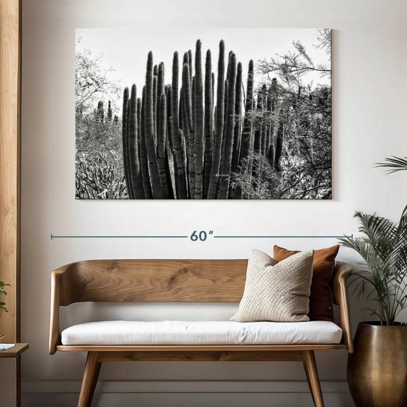 Harnek - Arizona noir - gros cactus, H 34 po x l 51 po