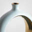 Vase rond, blanc / or