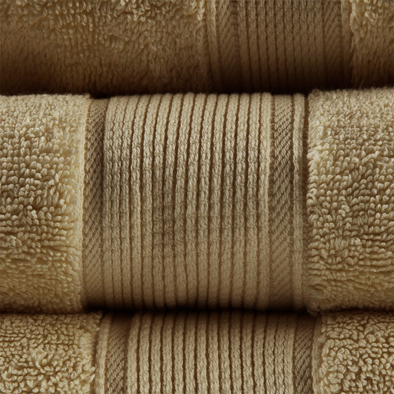 100% Cotton 8 Piece Antimicrobial Towel Set, Beige