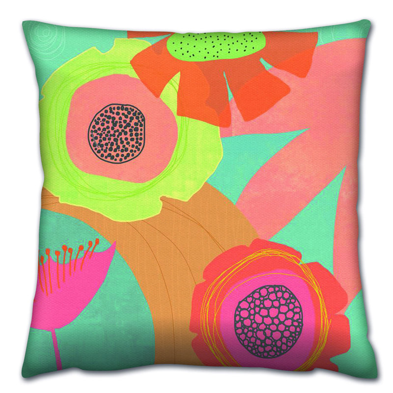 Coussin lavable de qualité supérieure, 17,0 x 17,0 pouces, 50% coton / 50% polyester, rembourrage en silicone, fermeture à glissière dissimulée | Doux, confortable et repassable | Parfait pour la décoration intérieure, le salon et la chambre à cou