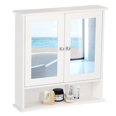 560mm W 580mm H Recessed Framed Medicine Cabinet Mirror Adjustable