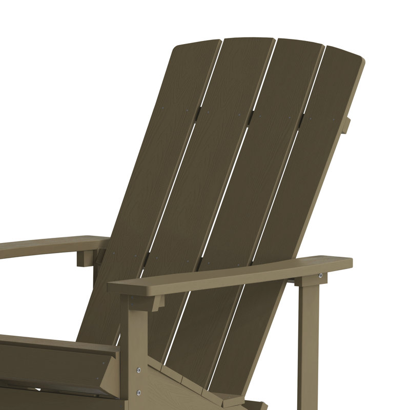 Commercial All-Weather Poly Resin Wood Adirondack Chair, Mahogany
