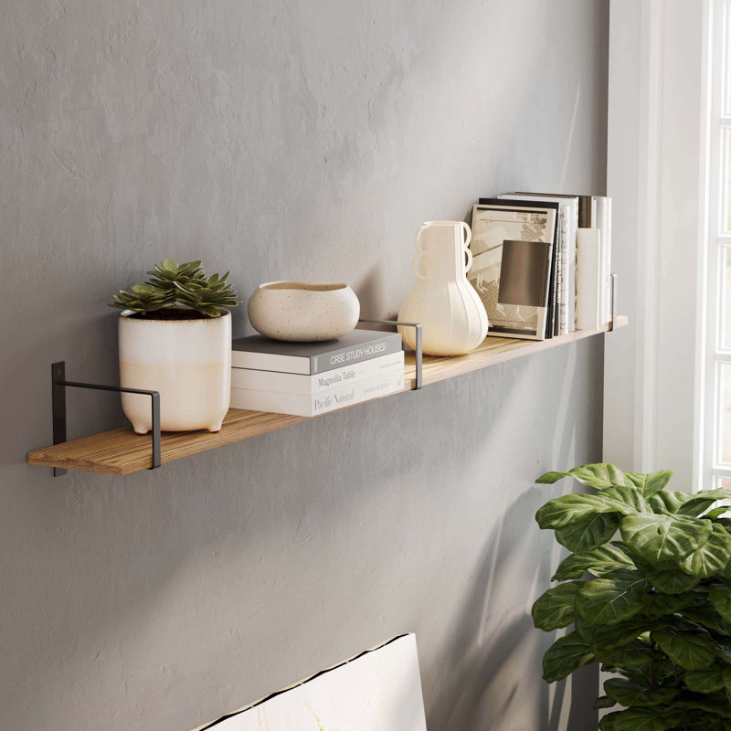 60 inch Shelf, Floating Bookshelves for Wall, Storage Shelves for Bedroom, Wood Shelves for Wall