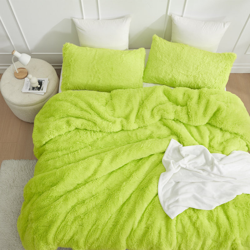 Ensemble d'édredon surdimensionné Coma, Édredon pour très grand lit + 2 taies décorativ, Vert