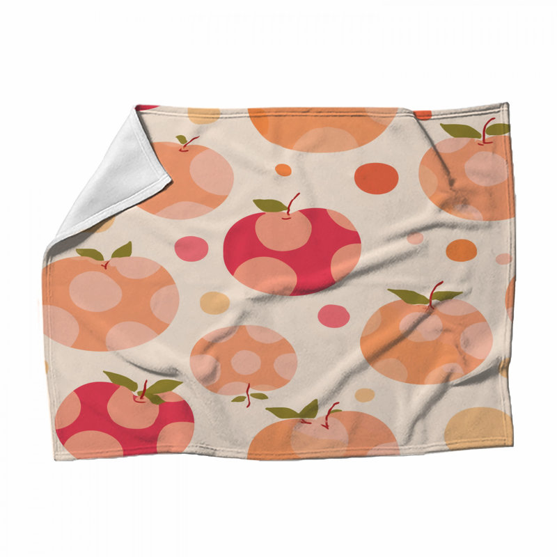 Apples Fleece Throw Blanket - Fruit Throws for Sofas or Beds, 51in W x 60in H