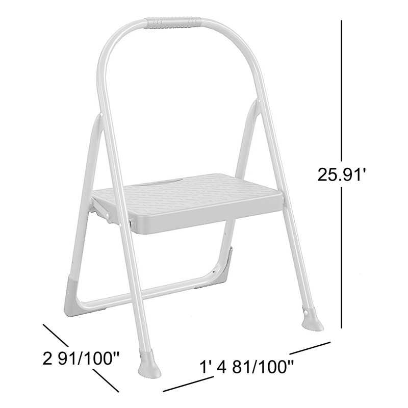 Navy Foldable Steel 1-Step Step Stool with Slip-Resistant Steps