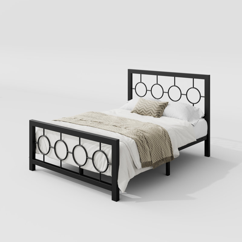 Bloneva Metal Open-Frame Bed, Full, Black