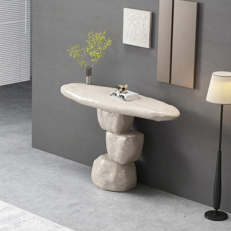 Console Modern Minimalist Art Design, Beige, H 35,43 po x l 47,24 po x P 15,75 po