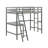 Diamonde Twin Loft Bed Frame W/desk Angled And Built-in Ladder Solid Wooden Frame Gray