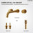 Wall Mounted Bathroom Faucet 3 Hole,2-Handle Bathroom Sink Faucet with Drain Assembly, Brushed Gold-115761270