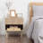 Bedroom Nightstand Set of 2, Side Table with Storage Shelf, Drawer