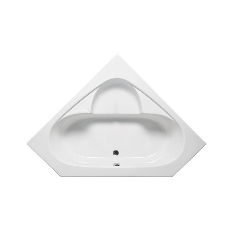 Puka 59" x 59" Corner Combination Acrylic Bathtub with Integrated Seat, White