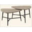 Ensemble de table, table basse, bout, côté, décor, salon, stratifié beige, métal noir