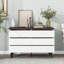 Commode à tiroirs, armoire de rangement à tiroirs, commode à 6 tiroirs pour le salon de la chambre à coucher, couleur blanche