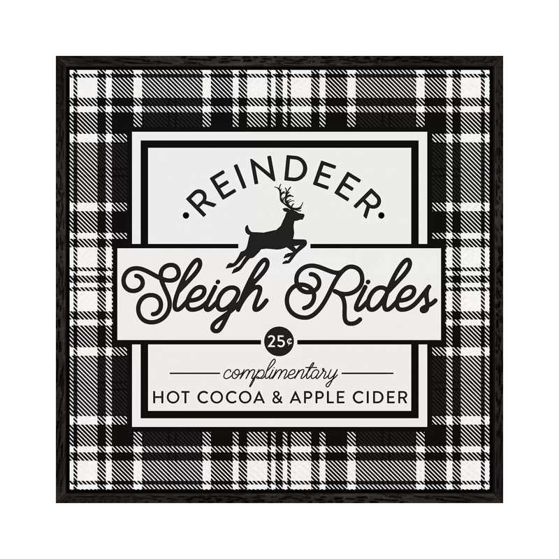 Plaid Holidays III - Print on Canvas, Black Framed, 66.04 cm H x 66.04 cm W