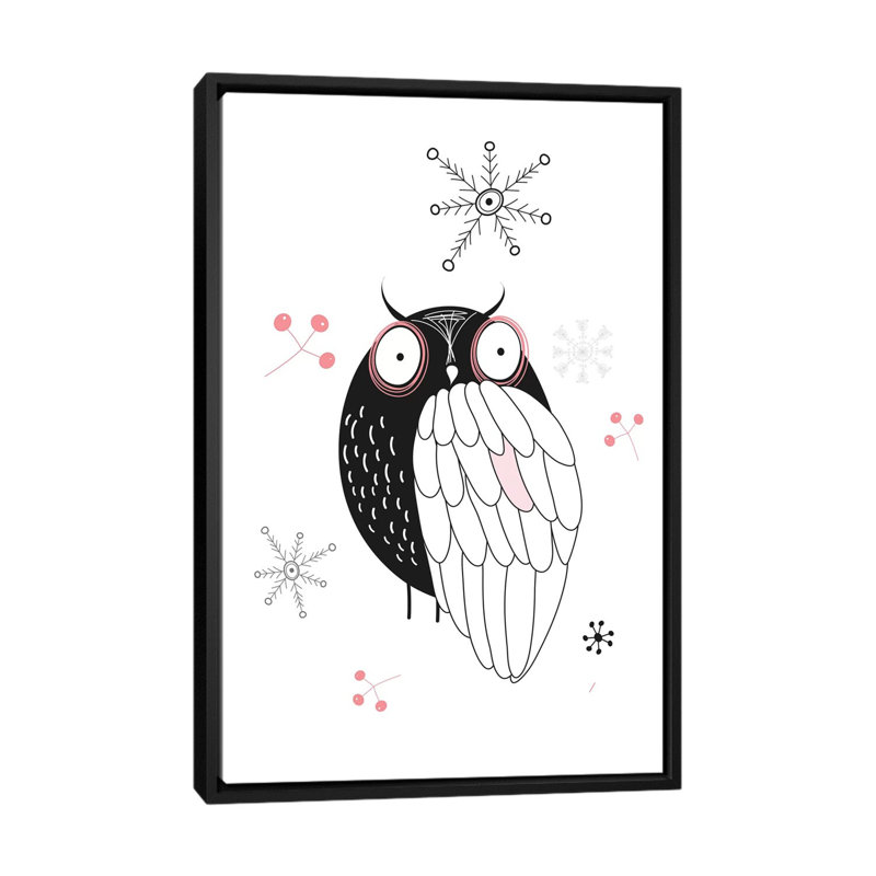 « hibou ii », impression sur toile, H 26 po x l 18 po x P 1,5 po, Toile avec cadre noir