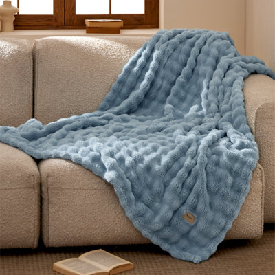 Bedsure 3D Bubble Twin/Twin XL Blanket – Soft Lightweight Cozy Dorm Room Essentials, Celestial Blue Throw for Bed & Sofa Decor, College Graduation Gift for Teen Girls, All-Season