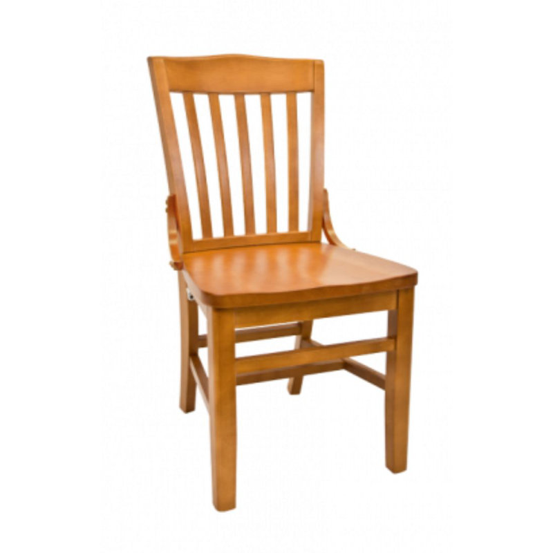 Solid Wood Slat Back Side Chair, Cherry