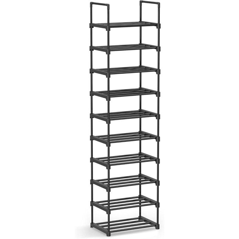 Range-chaussures, range-chaussures à 10 niveaux, tablette de rangement en métal, debout ou à l'envers, pour 11 à 22 paires, pour le vestibule