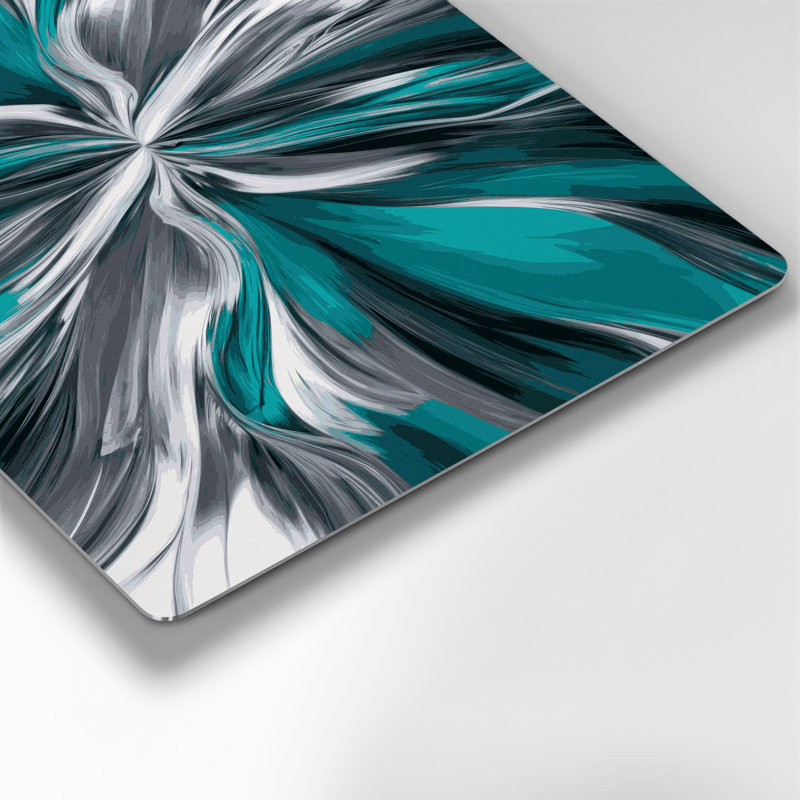 Art numérique en métal bleu abstrait numérique 30, H 10 po x l 8 po