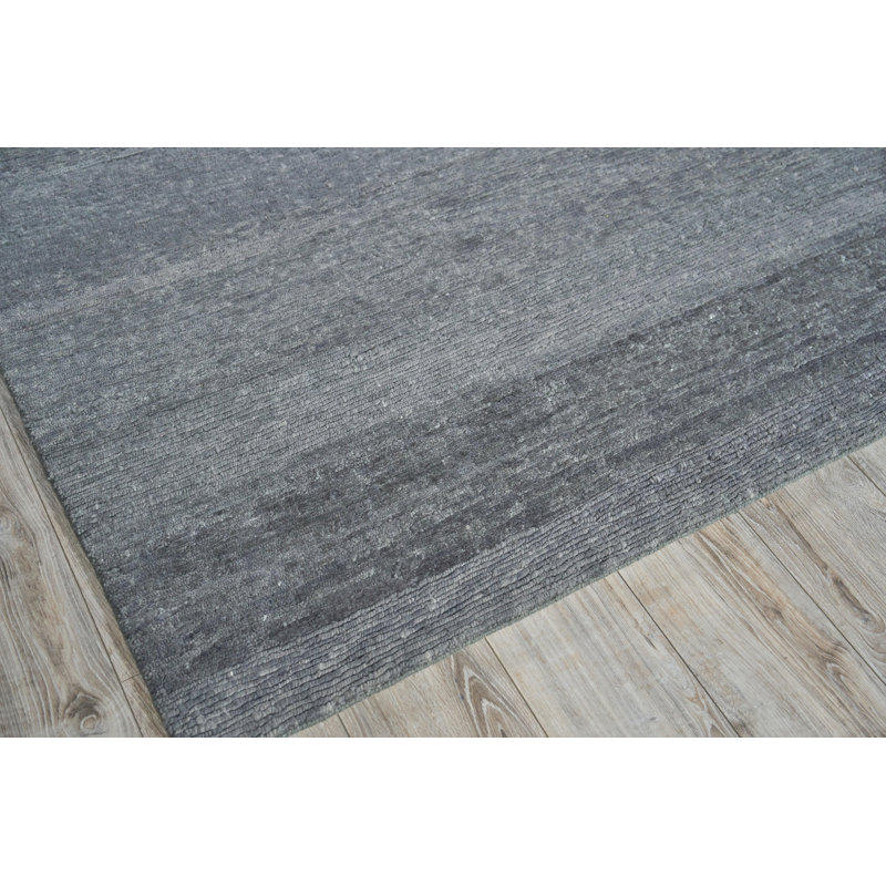 Merino Wool Area Rug in Dark Gray, Rectangle 8' x 10'