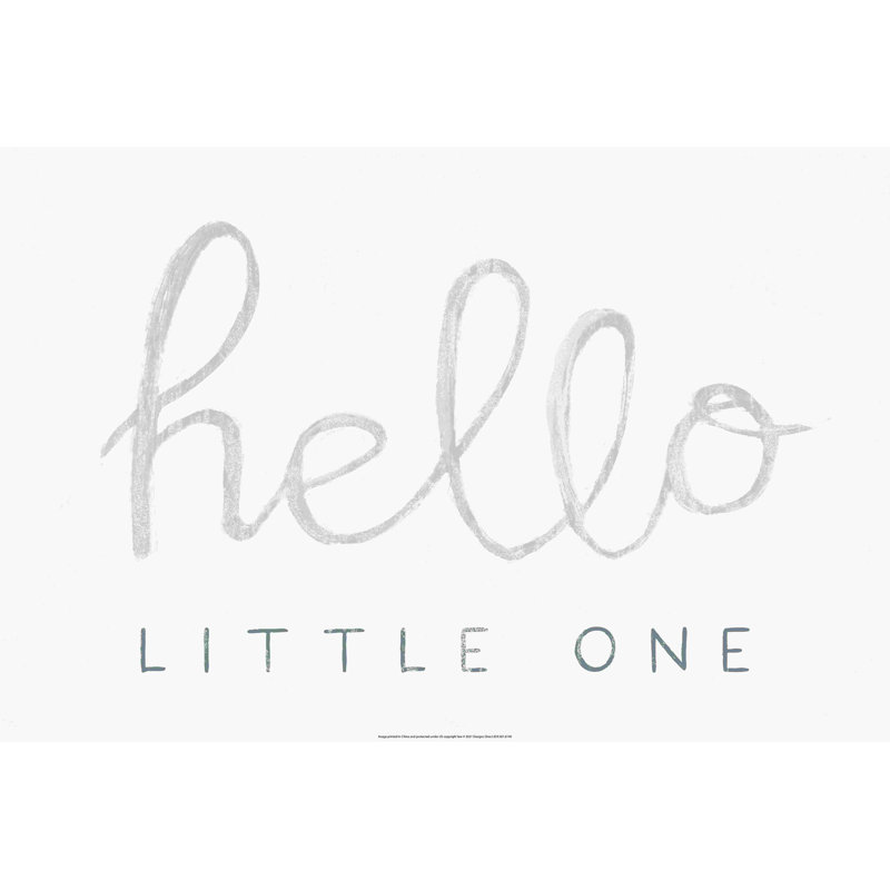 Hello Little One, calligraphie rustique, H 8 po x l 12 po x P 1,25 po