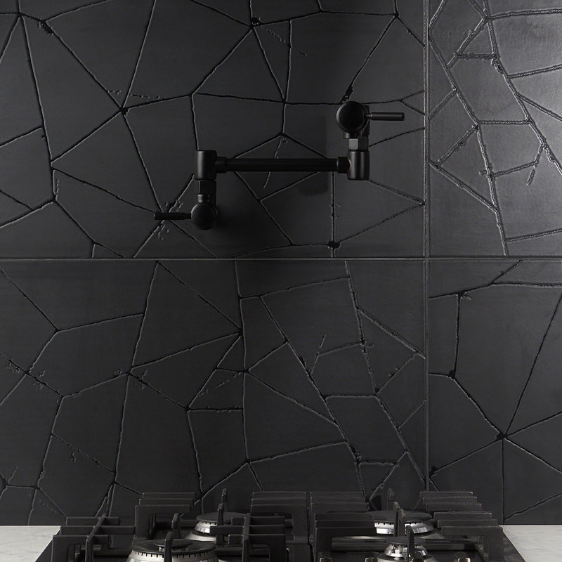 Fissure 16" x 32" Porcelain Wall Tile (10.32 Sq. Ft. / case), Black