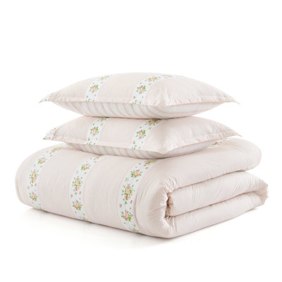 Martha Stewart Annabelle Stripe Cotton Reversible Comforter Set