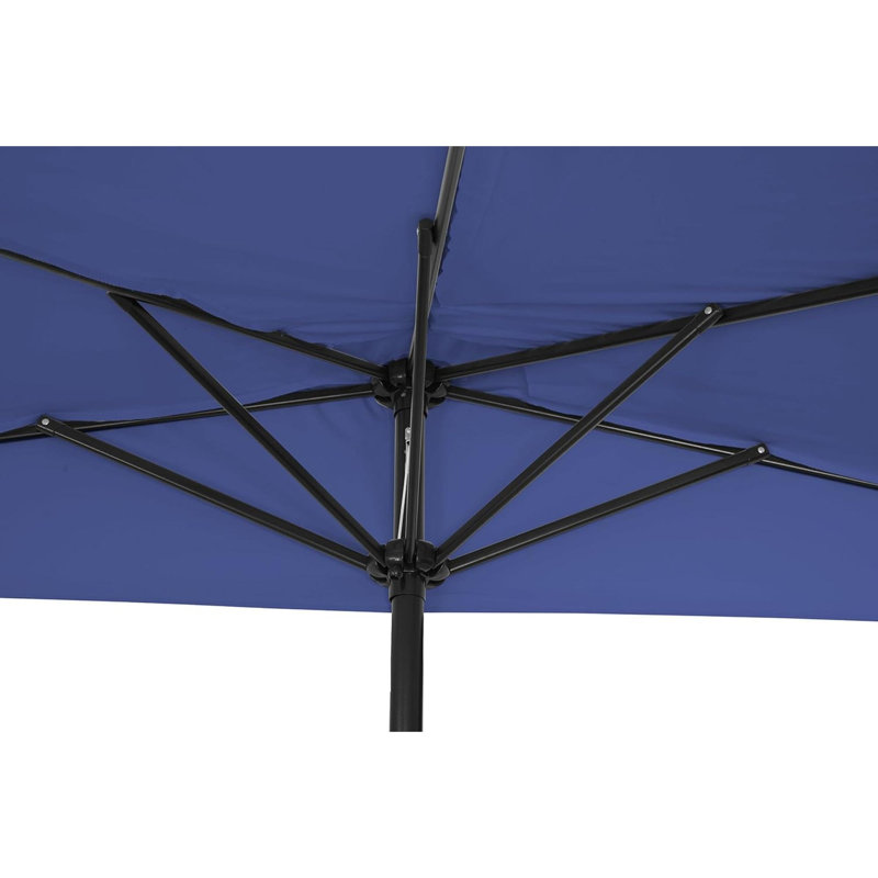 Parasol de marché avec manivelle Vosgan, Bleu