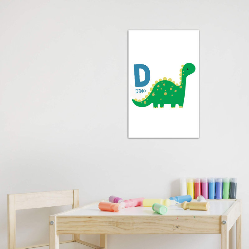 Animal Alphabet D - impression d'art graphique, H 12 po x l 8 po x P 0,75 po, Toile tendue, Pas de tapis