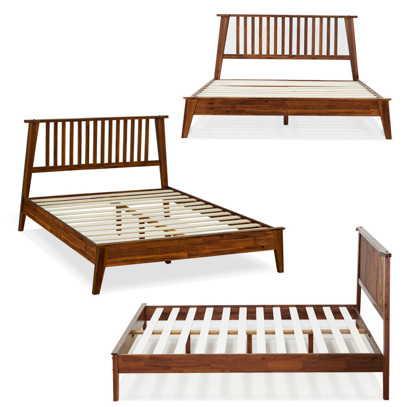 Base de lit plateforme en bois massif de qualité supérieure avec tête de lit Kaylin - capacité de 800 lb, sans sommier, convient à tous les matelas
