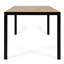 Table de salle à manger moderne en bois avec base en fer - 61 po X P 35,5 po, H 30,5 po, surface protégée et fer, 59,3 l 35,5 l 30 po, renversement, facile à nettoyer