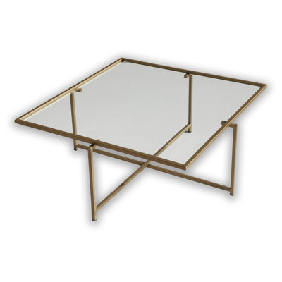 Tarnish Resistant Tempered Glass Square Coffee Table