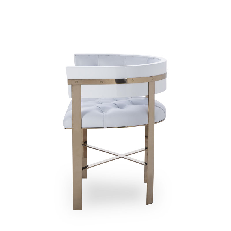 Oakland Leather Arm Chair, White