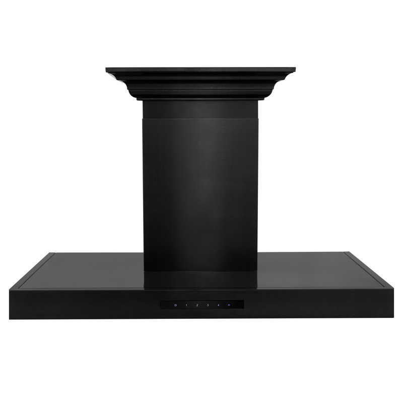 36" 400 CFM Ductless Wall Mount Range Hood in Black