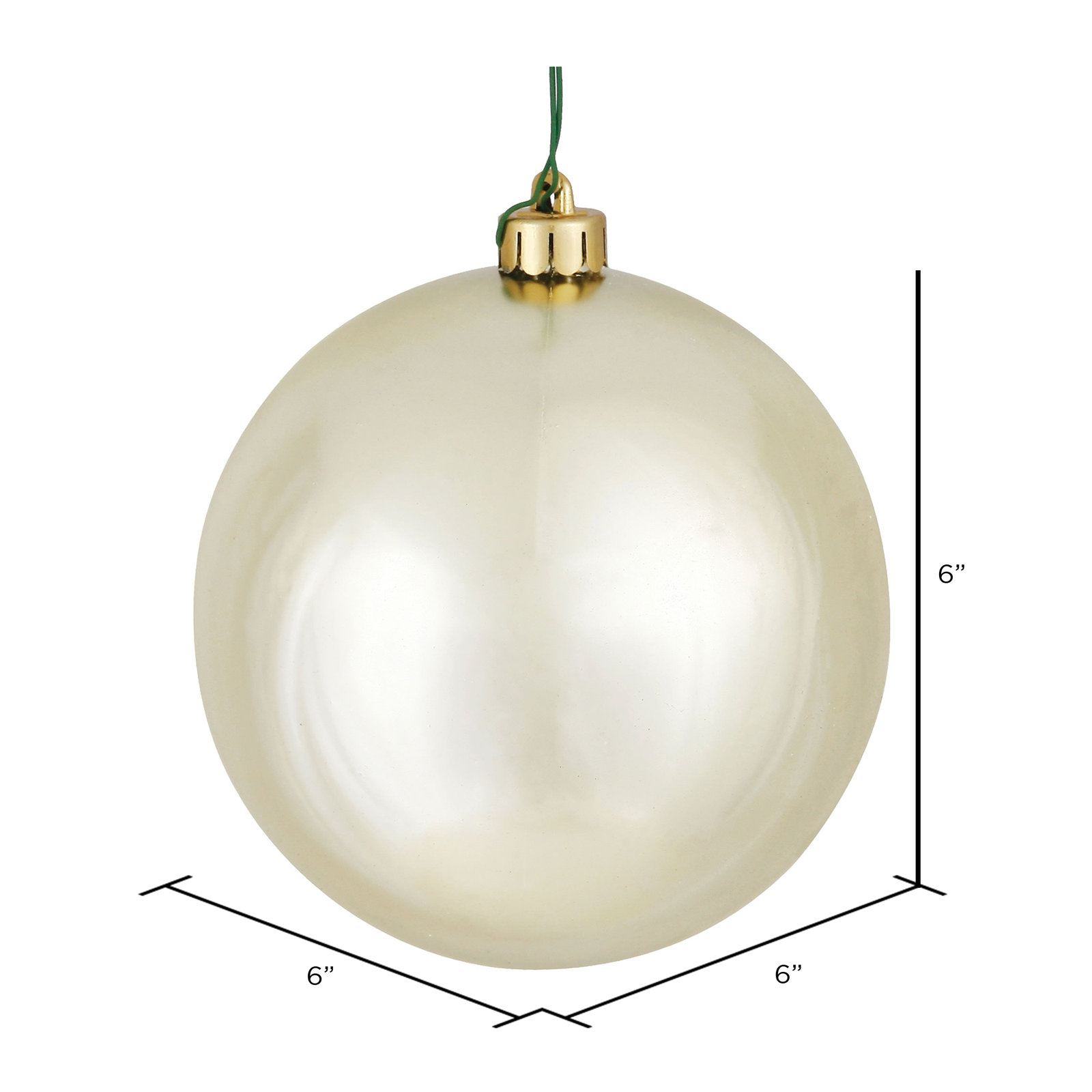 The Holiday Aisle® 6" Shatterproof Bauble, Champagne