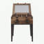Table d'appoint en chêne rustique et gris mat avec pieds fuselés