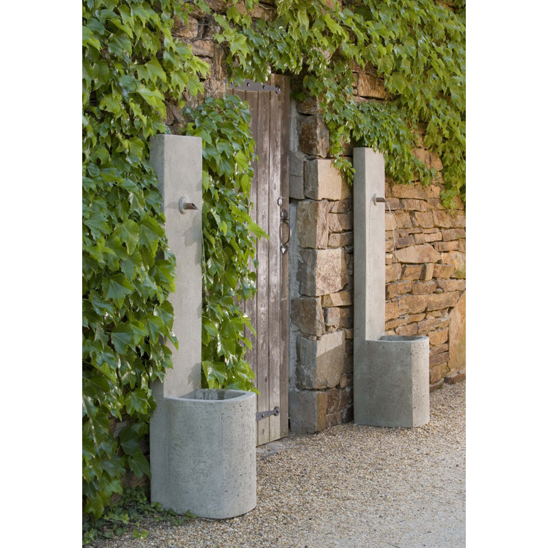 Fontaine en béton avec lumière Echo, Vert