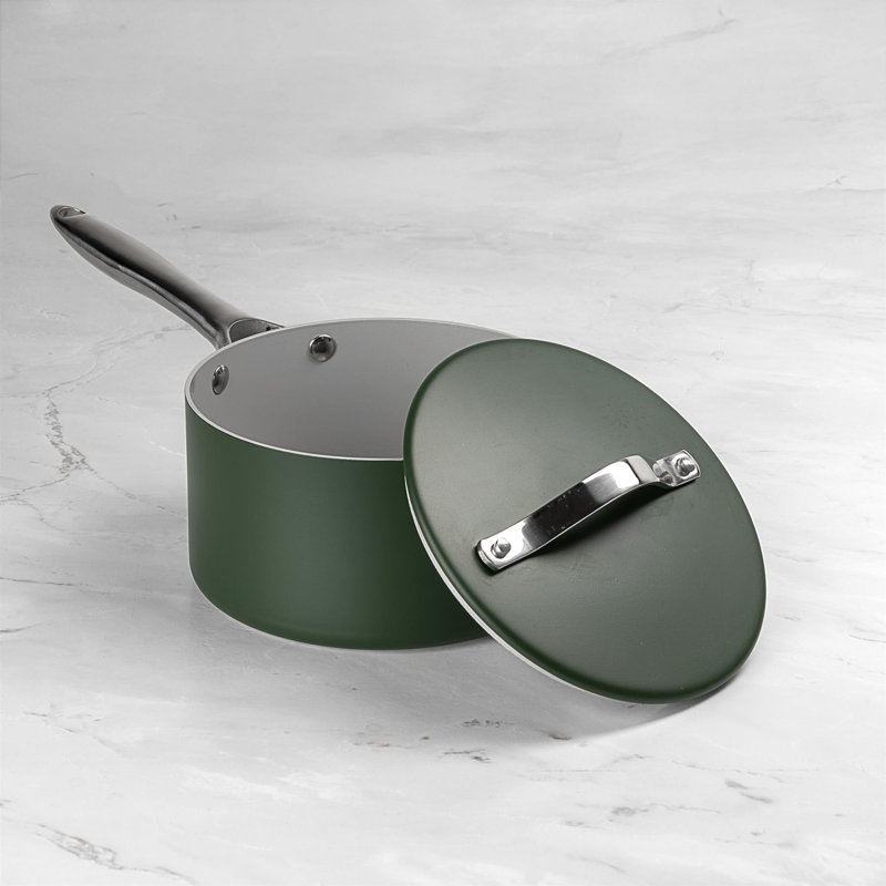 ProChef Green Ceramic-Coated Aluminium Saucepan, 2.5 Litres
