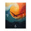 Horloge murale abstraite sarcelle orange Op Art Rhythmic Illusion III-727560956