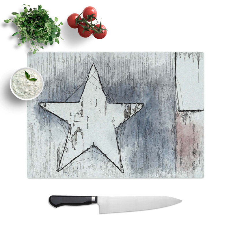 Glass Flag of Texas in Abstract Chopping Board, 39 cm W x 28.5 cm L