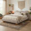 Mobilier de chambre à coucher contemporain contemporain en latte brun grand lit 1pc