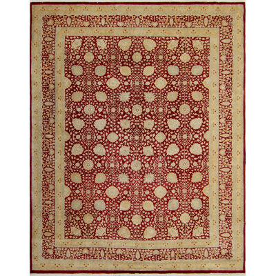 Nehanda One-of-a-Kind 9'2 X 12'1 Wool Area Rug in Burgundy