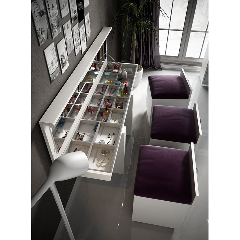 Ensemble de coiffeuse pour chambre Bella, Blanc mat
