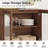 2 PCS Modern 72" Tall Bookcases With Glass Doors And Adjustable Shelves, Library Book Shelf With Storage Cabinet And Open Book Shelfs, Wood Bookshelves For Home Office, Living Room, Brown-594137667-594137666