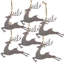 Deer Ornament Set of 6 8" x 9" Brown-1158365969