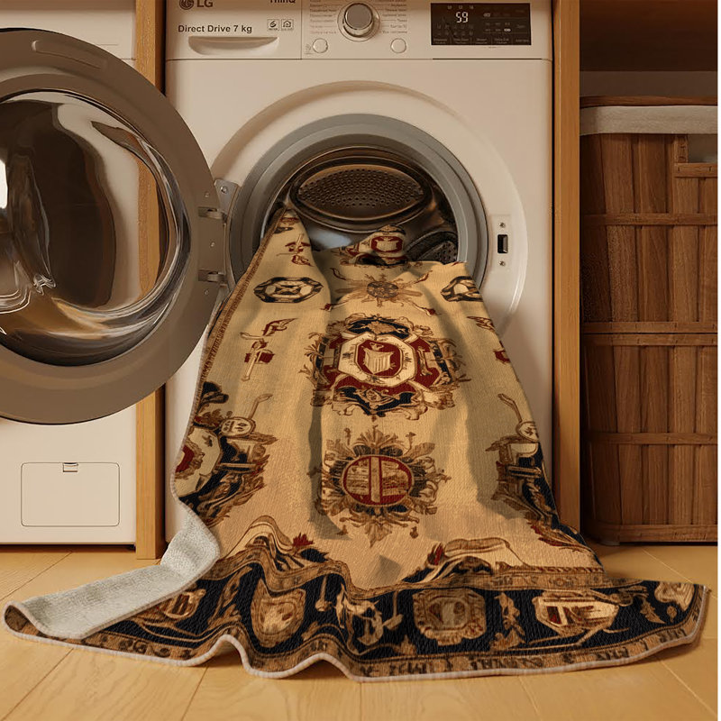 Tapis brun français lavable à la machine, Rectangle 3 pi x 5 pi