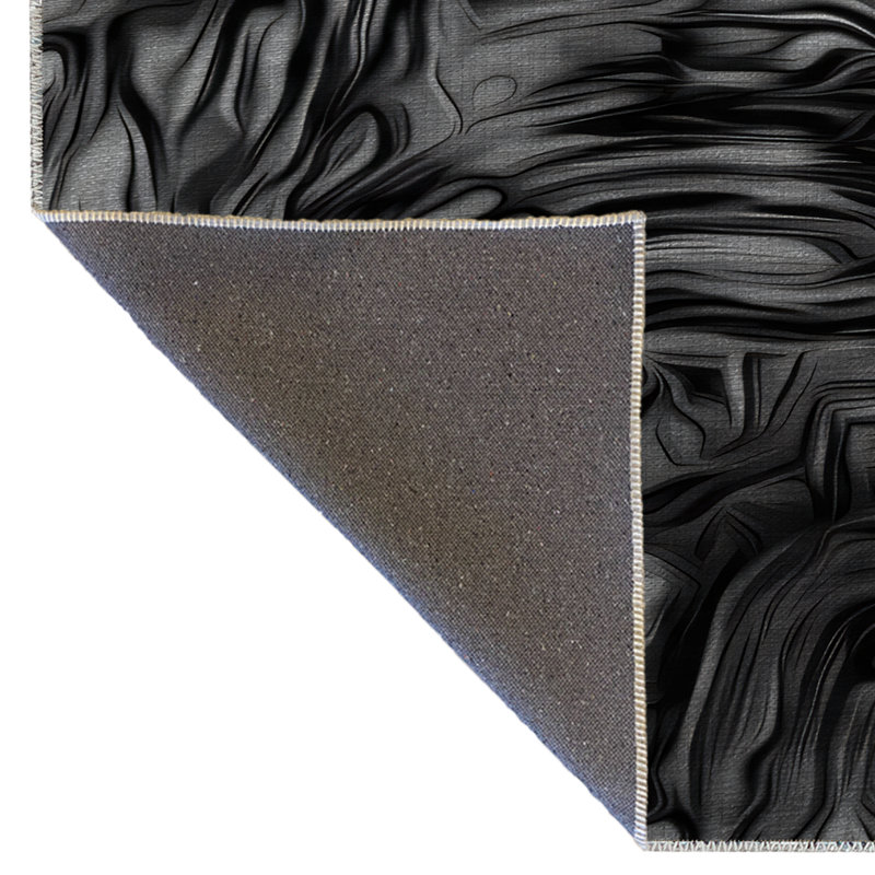 Tapis décoratif moderne gris à motif abstrait de fumée, Rectangle 4 pi 11,06 po x 7 pi 6,55 po