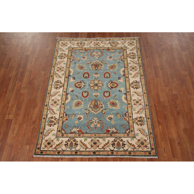 Tapis oriental bleu clair Oushak 4 x 6