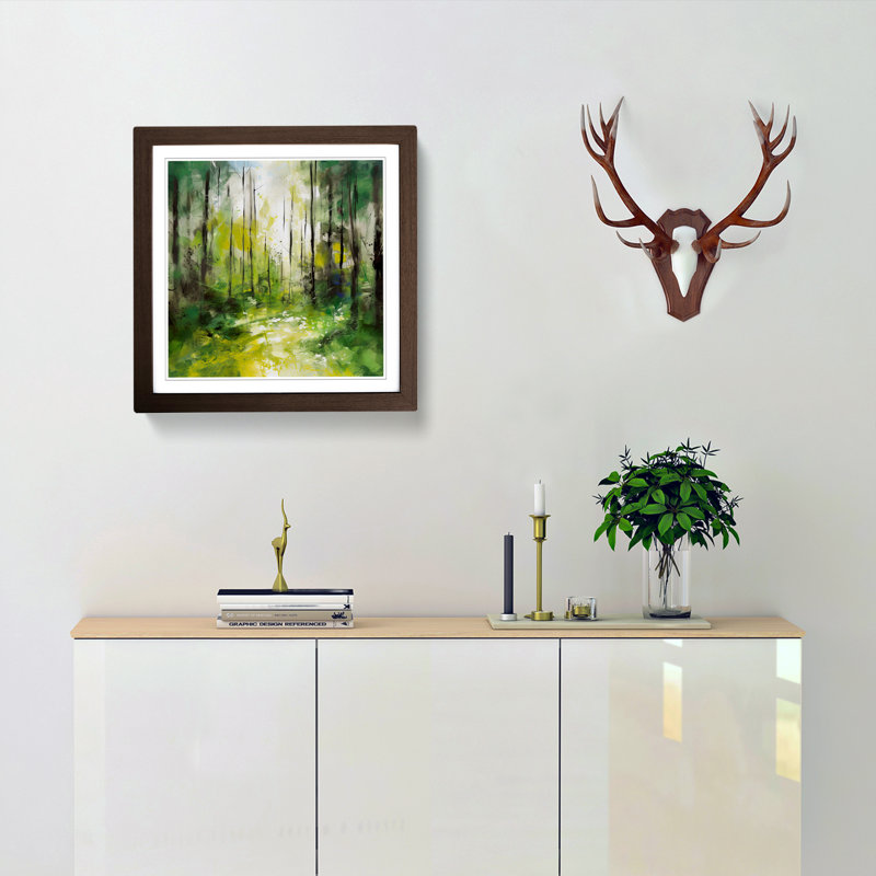 Single Picture Frame Print on Wood, Walnut